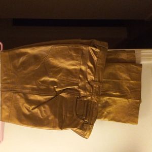 Leather gold pants